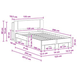 Bed Frame with Storage Sonoma Oak 120 x 200 cm Engineered Wood 3433747