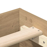 Bed Frame Artisan Oak Engineered Wood, Solid Pine Wood, Plywood 3329029