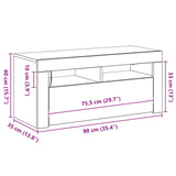 TV Cabinet Black Oak 90 x 35 x 40 cm Engineered Wood 862560