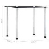 Nesting Table Set of 3 Black Tempered glass and aluminium 3 sizes 249527