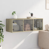 Wall Cabinet with Glass Doors Sonoma Oak 102x37x35 cm 836513