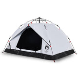 ZNTS Camping Tent Dome 3-Person White Blackout Fabric Quick Release 4004196