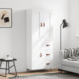 Highboard White 69.5x34x180 cm Engineered Wood 3199785