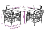 5 Piece Garden Dining Set with Cushions Grey Poly Rattan 3212188