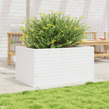 Garden Planter White 90x60x46 cm Solid Wood Pine 3282455