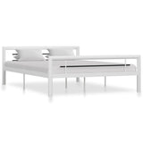 Bed Frame without Mattress White and Black Metal 120x200 cm 284546