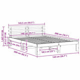 Bed Frame with Headboard White 140 x 200 cm Solid Pine Wood 872609