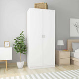 800630 Wardrobe White 90x52x200 cm Engineered Wood