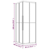 Stripe Shower Cabin ESG 80x80x180 cm Black 151849