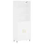 Highboard White 69.5x34x180 cm Engineered Wood 3189933