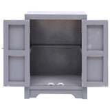 Bedside Cabinet Grey 38x28x52 cm Paulownia Wood 284072