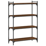 Bookcase 4-Tier Brown Oak 80x30x120 cm Engineered Wood 837676