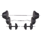 Workout Bench with Weight Rack, Barbell and Dumbbell Set 120 kg 275376