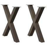 Dining Table Legs X-Shaped 2 pcs Natural Steel 80x cm Steel 4012983