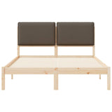 Bed Frame with Upholstered Headboard Taupe 140 x 200 cm 877837