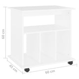 Storage Cabinet White Engineered wood Medium Lockable wheels 808476