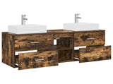 Bathroom Cabinet Set 3 pcs Smoked Oak 49.5 x 41 x 62.5 cm 3405839