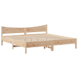 Bed Frame with Headboard 200x200 cm Solid Wood Pine 3307032