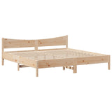 ZNTS Bed Frame with Headboard 180x200 cm Super King Solid Wood Pine 3306294