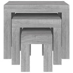 ZNTS Nesting Coffee Tables 3 pcs Grey Sonoma Engineered Wood 815985