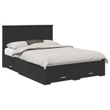Bed Frame with Headboard Black 140 x 200 cm Engineered Wood 3409650
