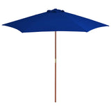 313763 Garden Parasol with Wooden Pole Blue 270 cm