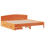 Bed Frame without Mattress Wax Brown 180x200 cm Super King Solid Wood Pine 3301820