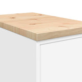 Garage Storage Cabinet White 30x51x85 cm Solid Wood Pine 860553