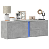 TV Wall Cabinet with LED Lights Concrete Grey 100x31x35 cm 852267