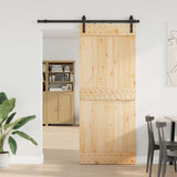 Sliding Door NARVIK Natural and Black 85 x 210 cm 3445253