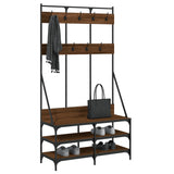 Clothes Rack with Shoe Storage Brown Oak 100x40x184 cm 837841