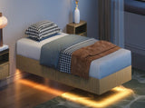 Modern Floating Bed with Recessed Detailing & Headboard, Fitted with LED Ambient Lighting, Robust W5510P517483
