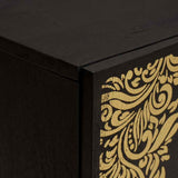 Wall Cabinet with Door Black 38 x 33 x 48 cm Solid Mango Wood 4018828
