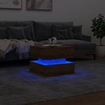 ZNTS Coffee Table with LED Lights Artisian Oak 50x50x40 cm 857717