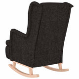 Armchair with Solid Rubber Wood Rocking Legs Black Fabric 329407