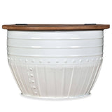 Coffee Table Solid Reclaimed Wood White Barrel Shape 245254