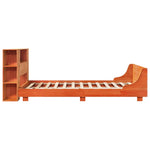 ZNTS Bed Frame without Mattress Wax Brown 120x190 cm Small Double Solid Wood Pine 3323664