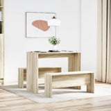 3 Piece Dining Table and Bench set Sonoma Oak Engineered Wood 855532