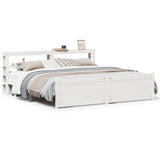 Bed Frame with Headboard without Mattress White 200x200 cm 3306030