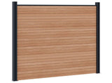 Fence Panel 3 pcs WPC and Aluminium Brown 3429385