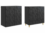 Cabinet Set 2 pcs Black Engineered Wood 3416692