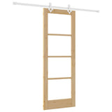 Sliding Door Natural 73.5 x 198.5 cm Solid Pine Wood and Glass 3332239