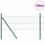 Fence with Posts Green 0.5 x 100 m PVC-coated steel 3352734