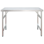 Kitchen Work Table with Overshelf 120x60x145 cm Stainless Steel 3155992