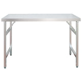 Kitchen Work Table with Overshelf 120x60x145 cm Stainless Steel 3155992