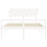 Senior Bed without Mattress White King Size Solid Wood 3195552