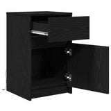 LED Bedside Cabinet Black oak 38 x 34 x 61 cm Engineered wood 874147