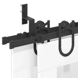 Sliding Door Hardware Kit 400 cm Steel Black 3295758