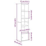 Bookcase Smoked Oak 31x24x127 cm Engineered Wood 860350