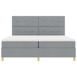 Box Spring Bed with Headboard Light grey 200 x 200 cm Fabric 3339644
